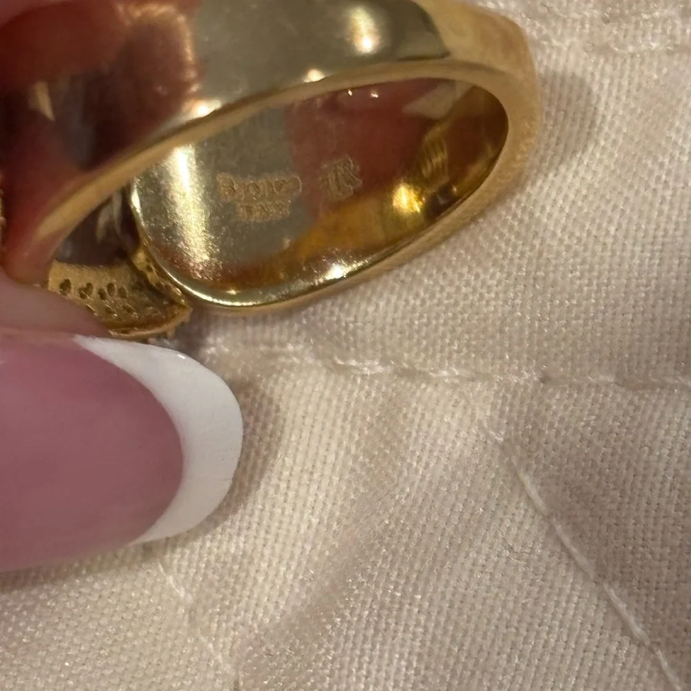 Lisa Robertson Elegant Gold and Silver Women's Ring Bronzo Italy - Picture 7 of 7